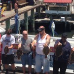 Fish caught on Ocean City fishing boat displayed on dock
