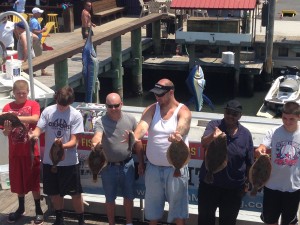 Fish caught on Ocean City fishing boat displayed on dock