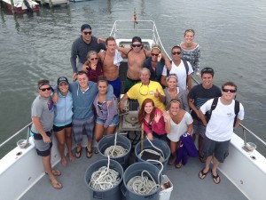 group of men and women on an Ocean City charter boat